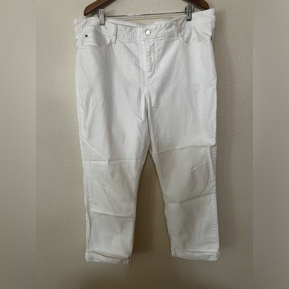 NYDJ Not Your Daughters Jeans white cuffed ankle jeans 20W plus